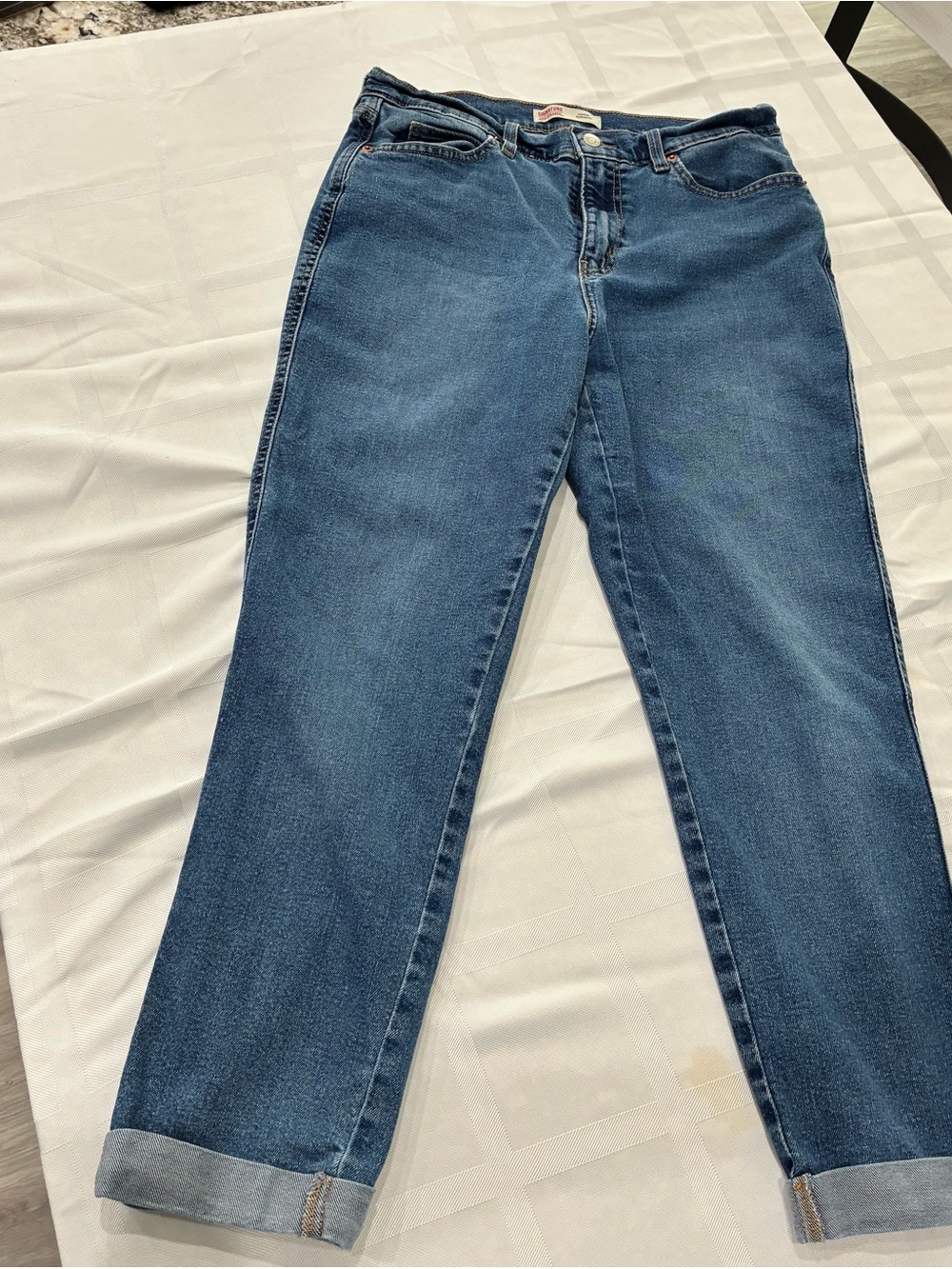 Signature by Levi Strauss Women's Boyfriend Jeans in Blue Denim